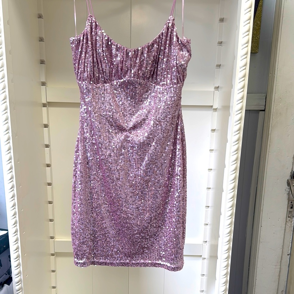Bella D. Sequin Pink Dress